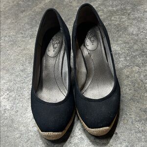 Elegant Black Espadrille Wedge Shoes